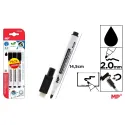 Rotulador para Pizarra Blanca con Borrador 3PZ Negro MP Calidad Conveniencia y Limpieza