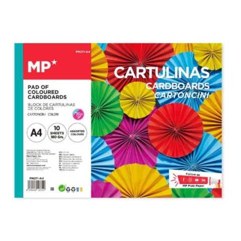 Bloc de Cartulina A4 de Color 10 Hojas - MP