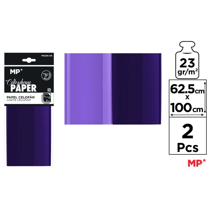 Papel Celofán 62.5x100 2U Morado MP Elegancia y misterio para tus proyectos