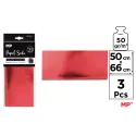 Papel Seda Rojo Metalizado 50x66 3 Uds MP Creatividad con brillo y color