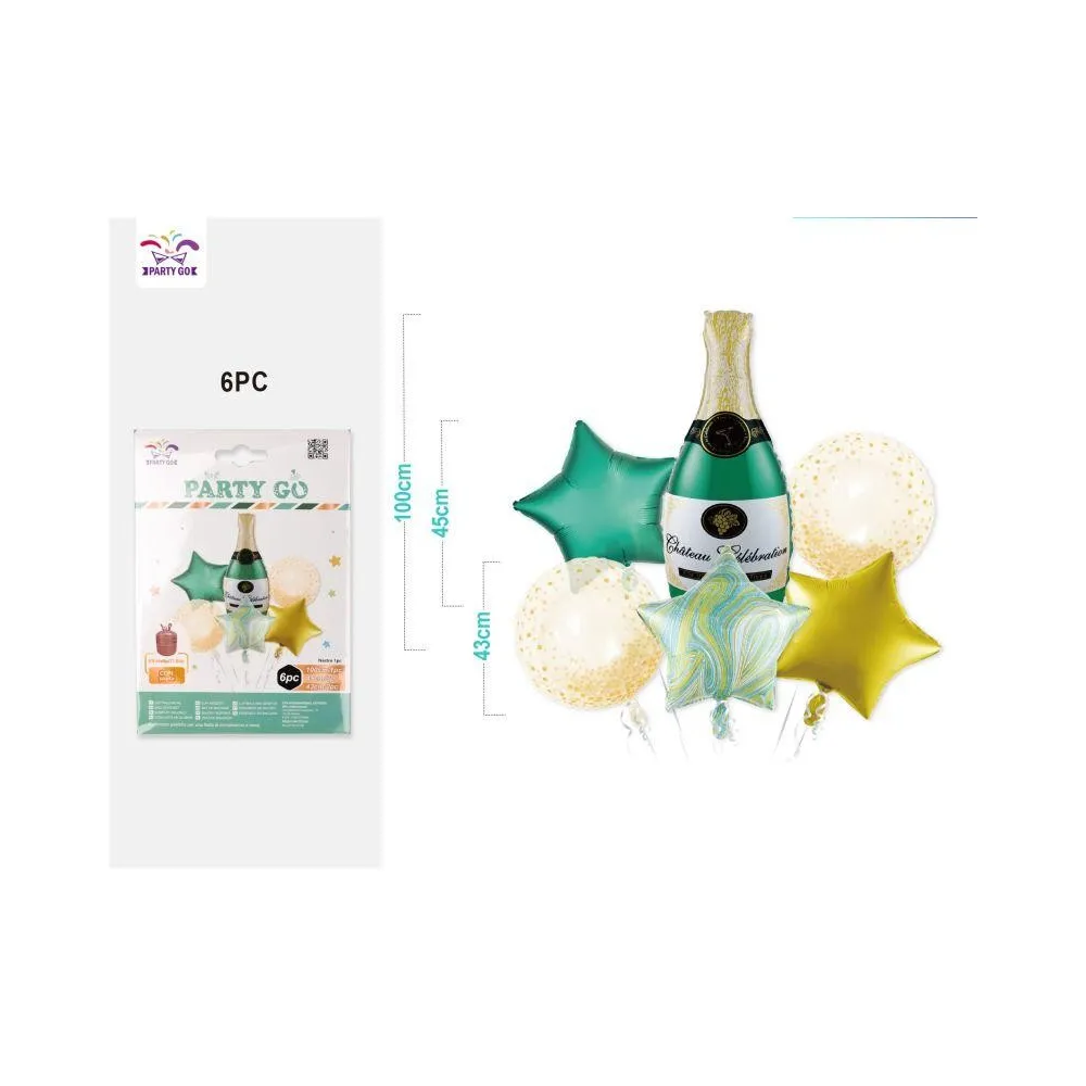 Set de Globos Mezcla de Champán de 6 Piezas - PartyGO