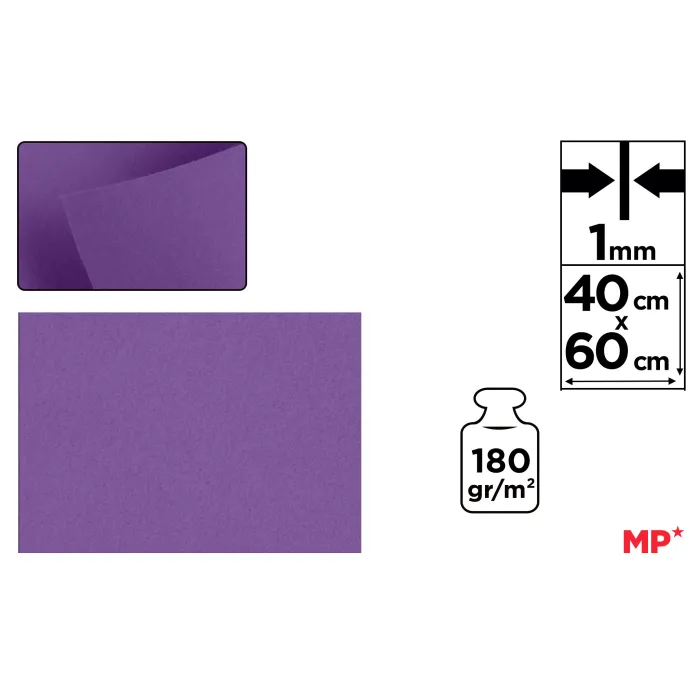 Lámina de Fieltro 40 × 60 cm 1 mm 180 g/m², 75 violeta