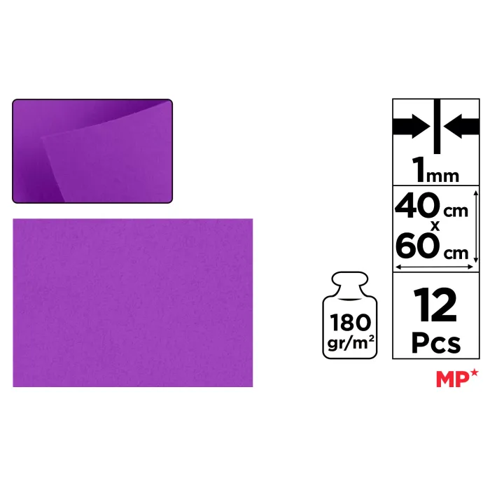Lámina de Fieltro 40 × 60 cm 1 mm 180 g/m², 76 morado