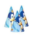 Paquete de 6 Gorros Cono Sonic: Diversión y Aventura para tus Fiestas