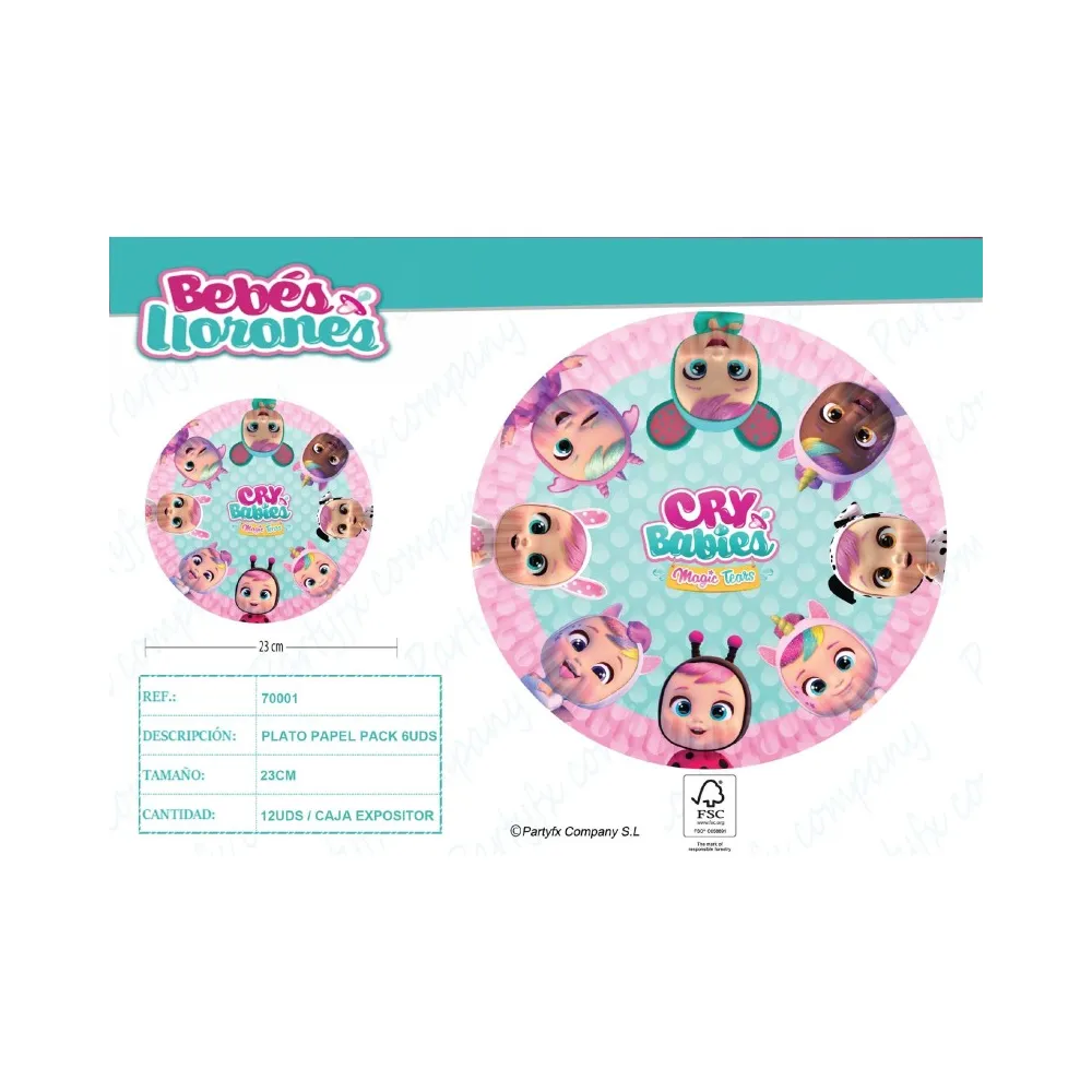 Paquete de 8 Platos de 23 cm Bebes Llorones Añade Alegría a tus Fiestas