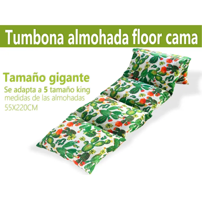 Tumbona Almohada Floor Cama 55✖️220cm Cactus Happy Life Comodidad y Estilo en tu Hogar