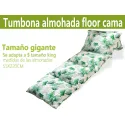 Cojín Tumbona Almohada Floor Cama 55✖️220cm Hojas Verde Claro Happy Life Tu Espacio de Confort y Tranquilidad