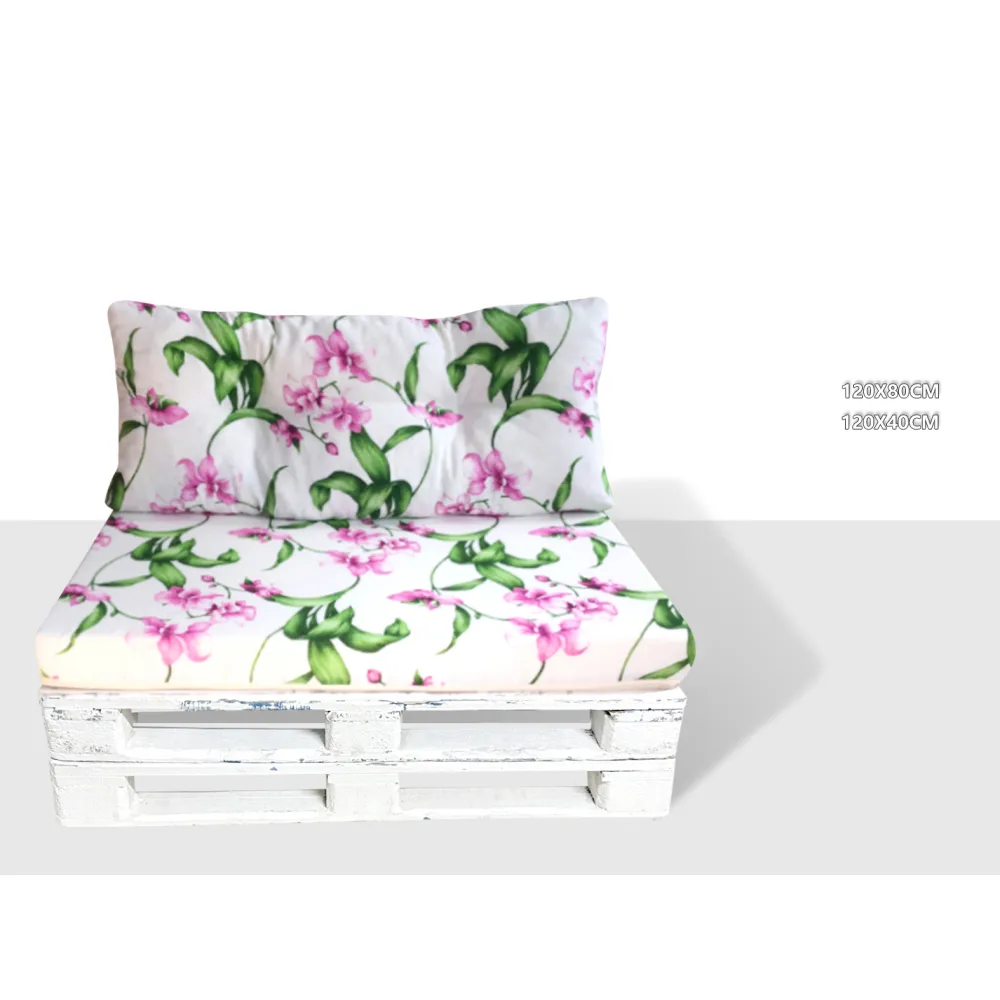 Cojín de Palet Relleno Espuma en diseño Floral para Interiores y Exteriores Happy Life Un toque de frescura para tu Mobiliario