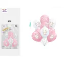 Set de Globos Látex de Conejito Rosa y Blanco 30cm 9PC - PartyGO