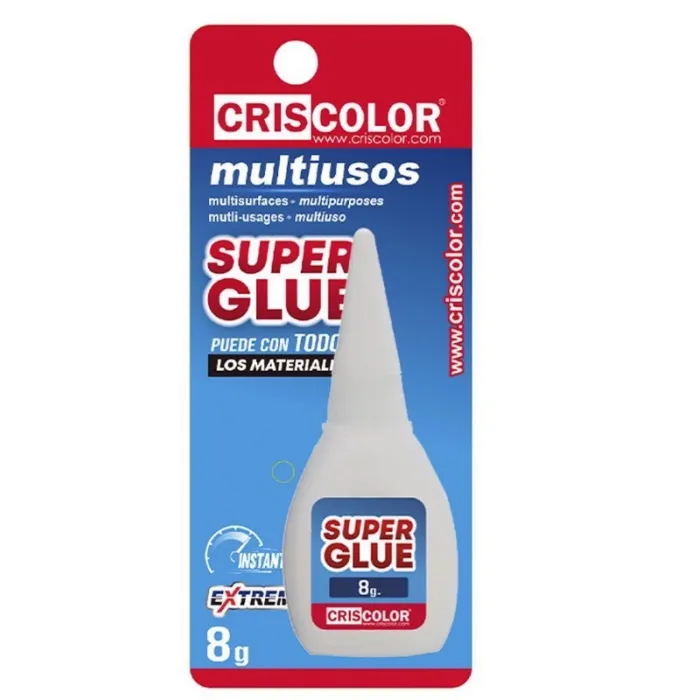 SUPER GLUE MULTIUSOS 8g - CRISCOLOR: Adhesivo versátil y de alta calidad