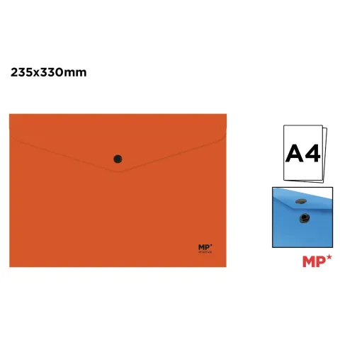 Carpeta Sobre Cierre Botón A4 Naranja - MP
