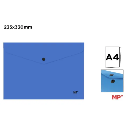 Carpeta Sobre Cierre Botón A4 Azul - MP