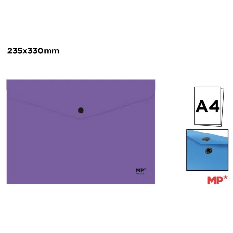 Carpeta Sobre Cierre Botón A4 Violeta - MP