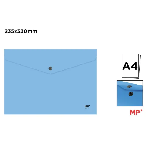 Carpeta Sobre Cierre Botón A4 Cielo - MP