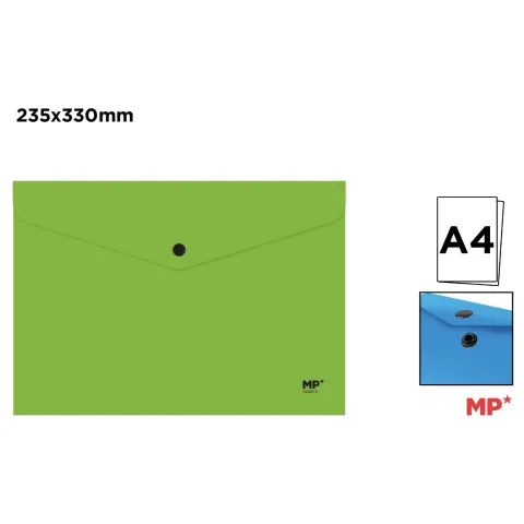 Carpeta Sobre Cierre Botón A4 Verde - MP