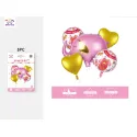 Set de 5 Globos Mylar "Happy Birthday" con Diseño de Elefante Rosa