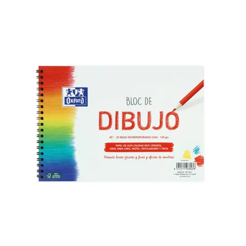 Bloc de Dibujo A5+ 20 Hojas Liso 130g - Oxford