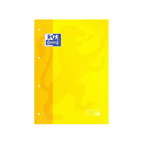 Pack de 5 Recambio de Cuaderno Color Amarillo con Tapa Blanda A4+ 80 Hojas 5x5 - Oxford