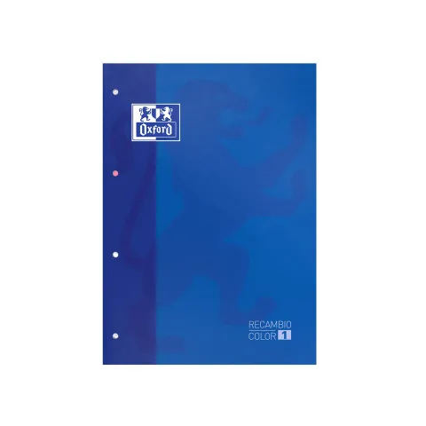 Pack de 5 Recambio Cuaderno Color 1 Tapa Blanda A4+ 80 Hojas 5x5 Azul - Oxford