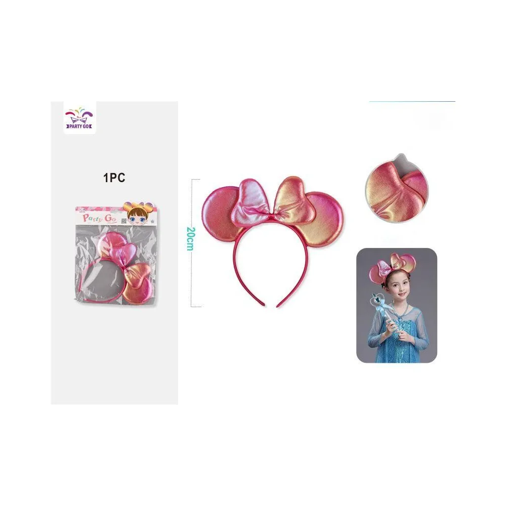 Diademas para Niña con Diseño de Mariposa de Tela Rosa (1PC) - PartyGO