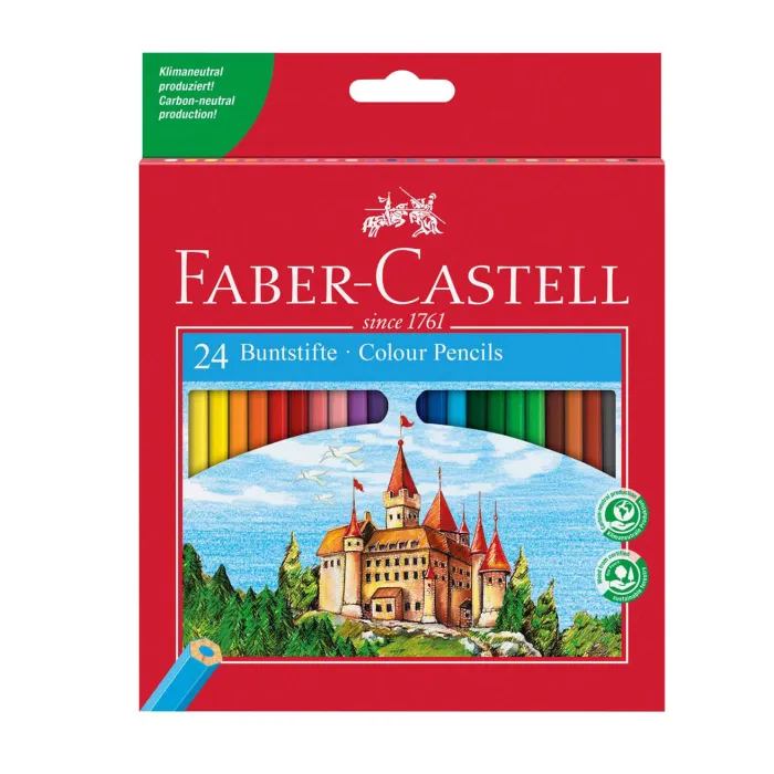 Estuche 24 Lápices Colores Hexagonal - FABER CASTELL