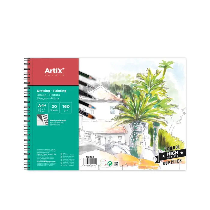 Block de dibujo-pintura 160 g/m² 20 hojas A4+