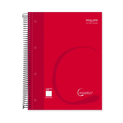 Pack de 5 Cuaderno Extradura A4 120H Cuadrícula 5x5 Rojo - MP