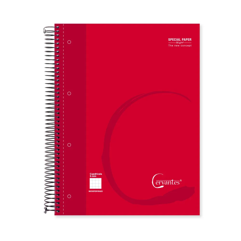 Cuaderno Extradura A4 120H Cuadrícula 5x5 Rojo - MP