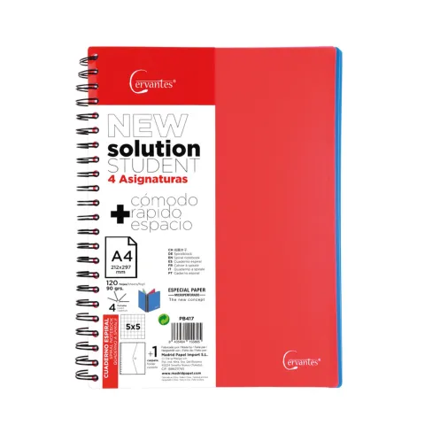 Cuaderno A4 120H y 4 Tapas - MP