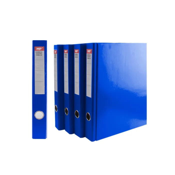Archivador con Caja 4 Carpeta Cartón 2 Anillos A4 260 × 330 mm, Azul