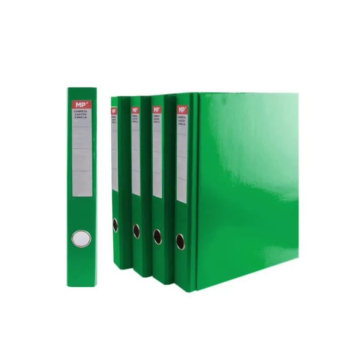 Archivador con Caja 4 Carpeta Cartón 2 Anillos A4 260 × 330 mm, Verde
