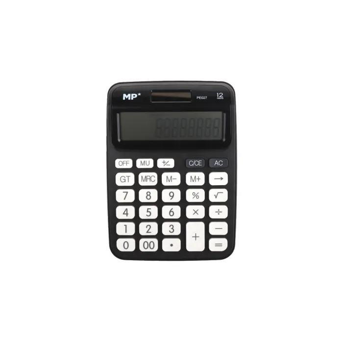 Calculadora Solar y Pilas 12 Dígitos Negro