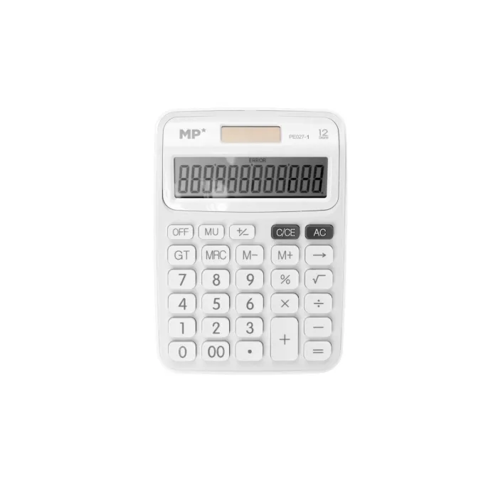 Calculadora Solar y Pilas 12 Dígitos Blanco