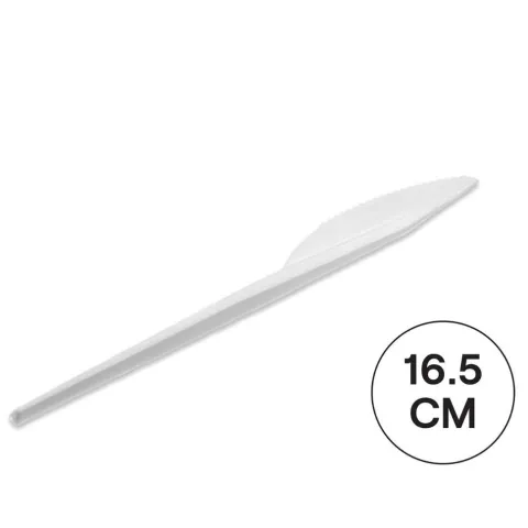 Pack 100 Cuchillo Blancas Reciclable 16.5CM