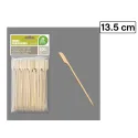 Pack 100 Pinchos de Bambú con Agarrador de 13.5 cm Utensilios Ecológicos para Todo Tipo de Eventos.