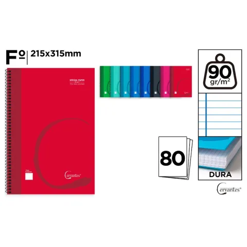 Cuaderno Espiral MP Formato Fº: Notas claras y organizadas en 80 hojas de calidad.