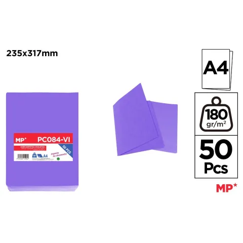 Subcarpetas A4 Violetas MP 180gr Elegancia y Durabilidad en Organización.