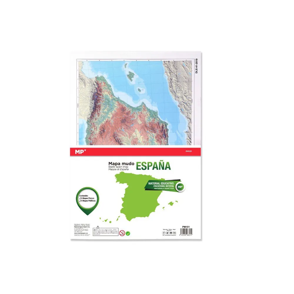 Mapas Mudos de España MP A4: Estudio Interactivo de Geografía Física y Política.