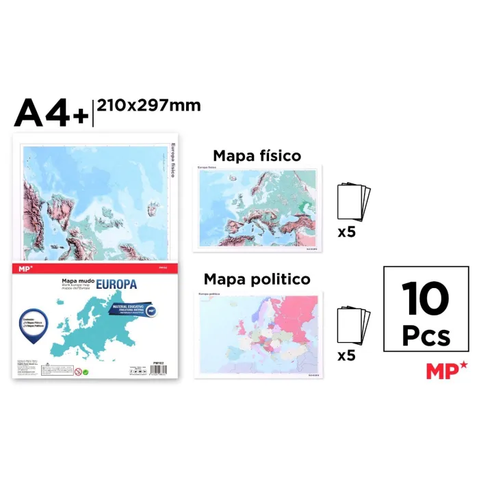 Mapas Mudos de Europa MP A4 Explora y Aprende la Geografía Física y Política de Europa.