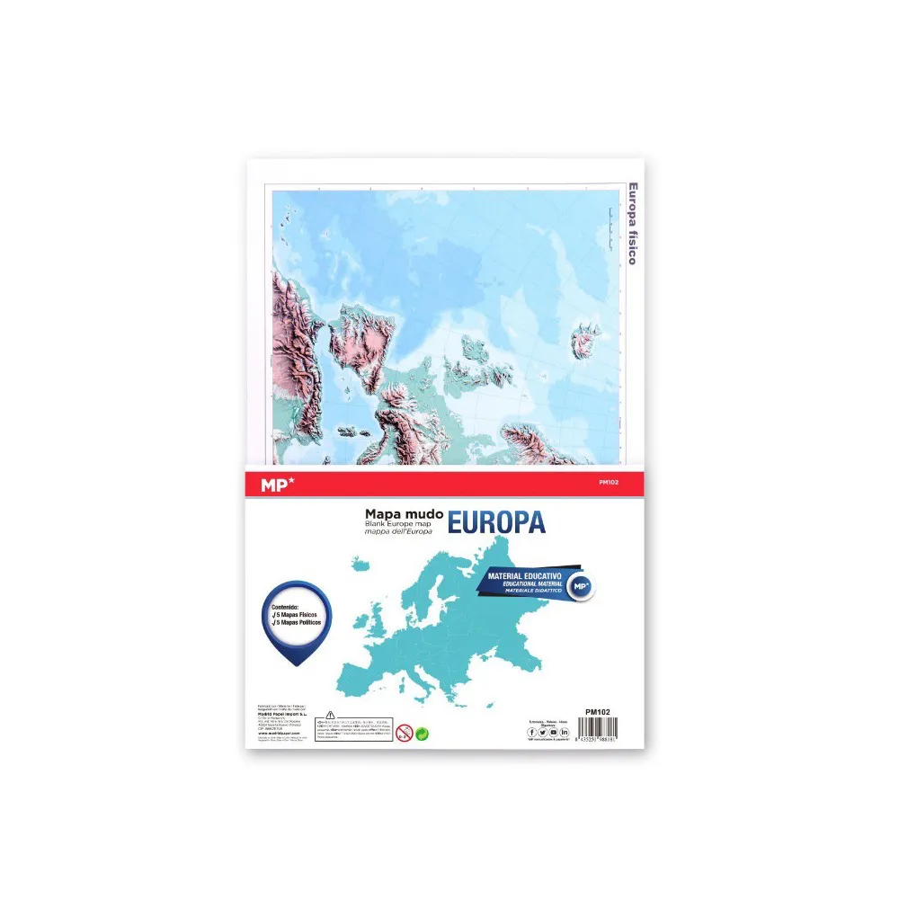 Mapas Mudos de Europa MP A4 Explora y Aprende la Geografía Física y Política de Europa.