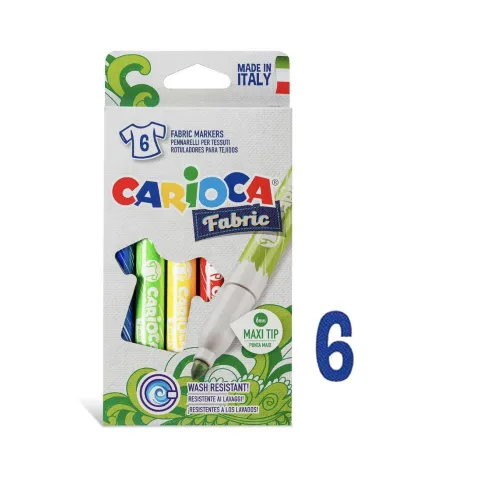 Rotulador Carioca Para Tejidos Punta Maxi - 6 Unidades