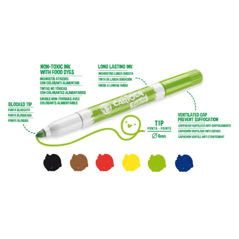 Rotuladores Carioca para Tejidos Punta Maxi Arte y Personalización en Tus Prendas.