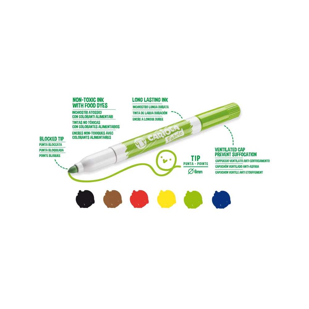 Rotuladores Carioca para Tejidos Punta Maxi Arte y Personalización en Tus Prendas.