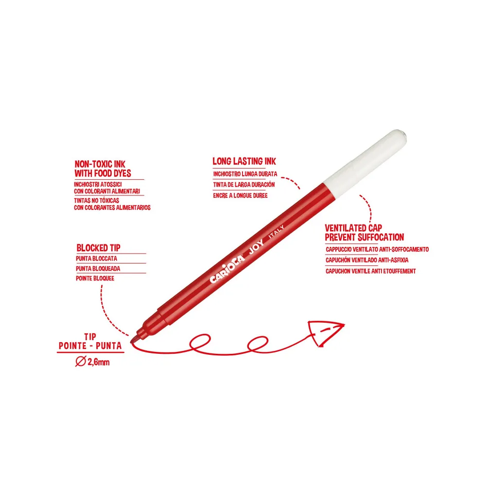 Estuche Carioca Joy 60 Rotuladores Punta Fina para Creatividad Vibrante.