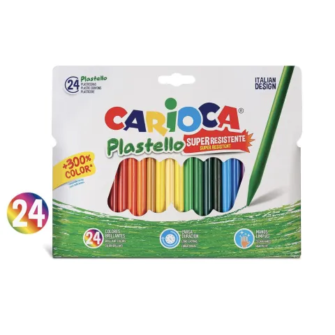 Ceras CARIOCA Resistentes Plastello - Pack de 24