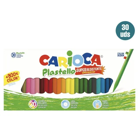 Ceras CARIOCA Resistentes Plastello - Pack de 30