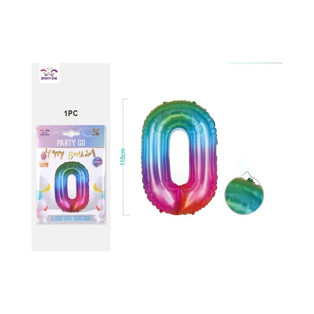 Globo Mylar Número Color Degradado 110cm - PartyGO