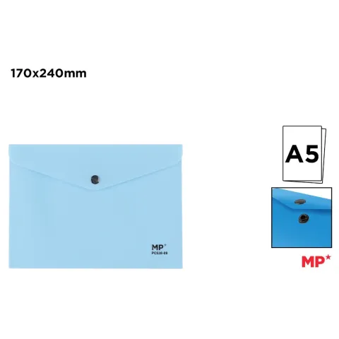 Carpeta Sobre con Cierre de Botón A5 Cielo 170x240mm - MP