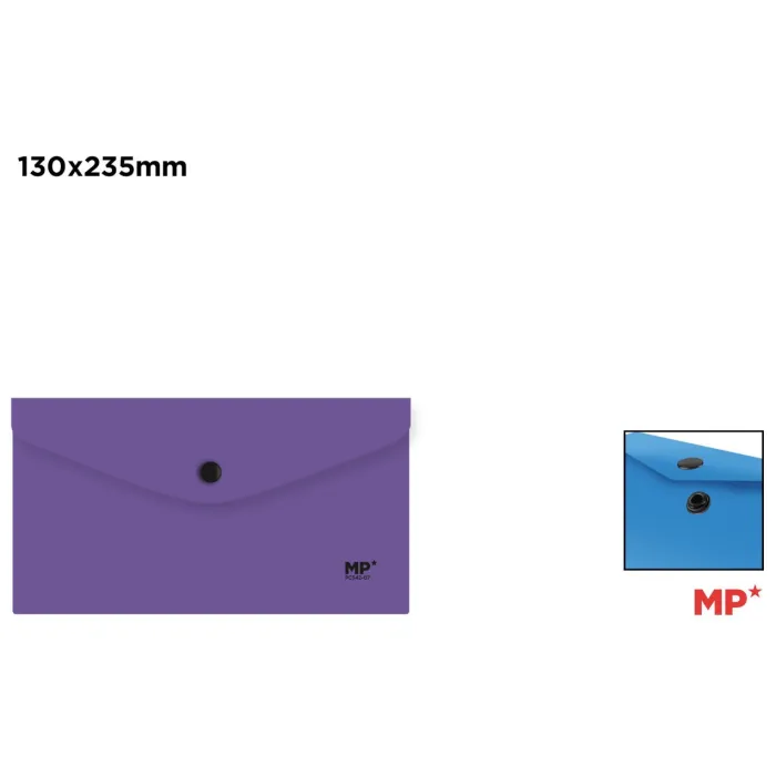 Carpeta Sobre con Cierre de Botón 235 × 130 mm, Morado
