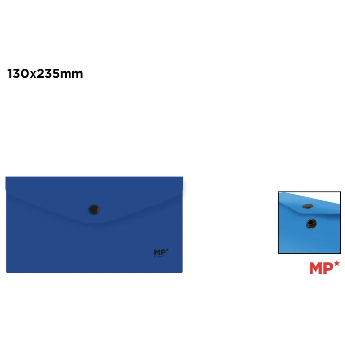 Carpeta Sobre con Cierre de Botón 235 × 130 mm, Azul marino